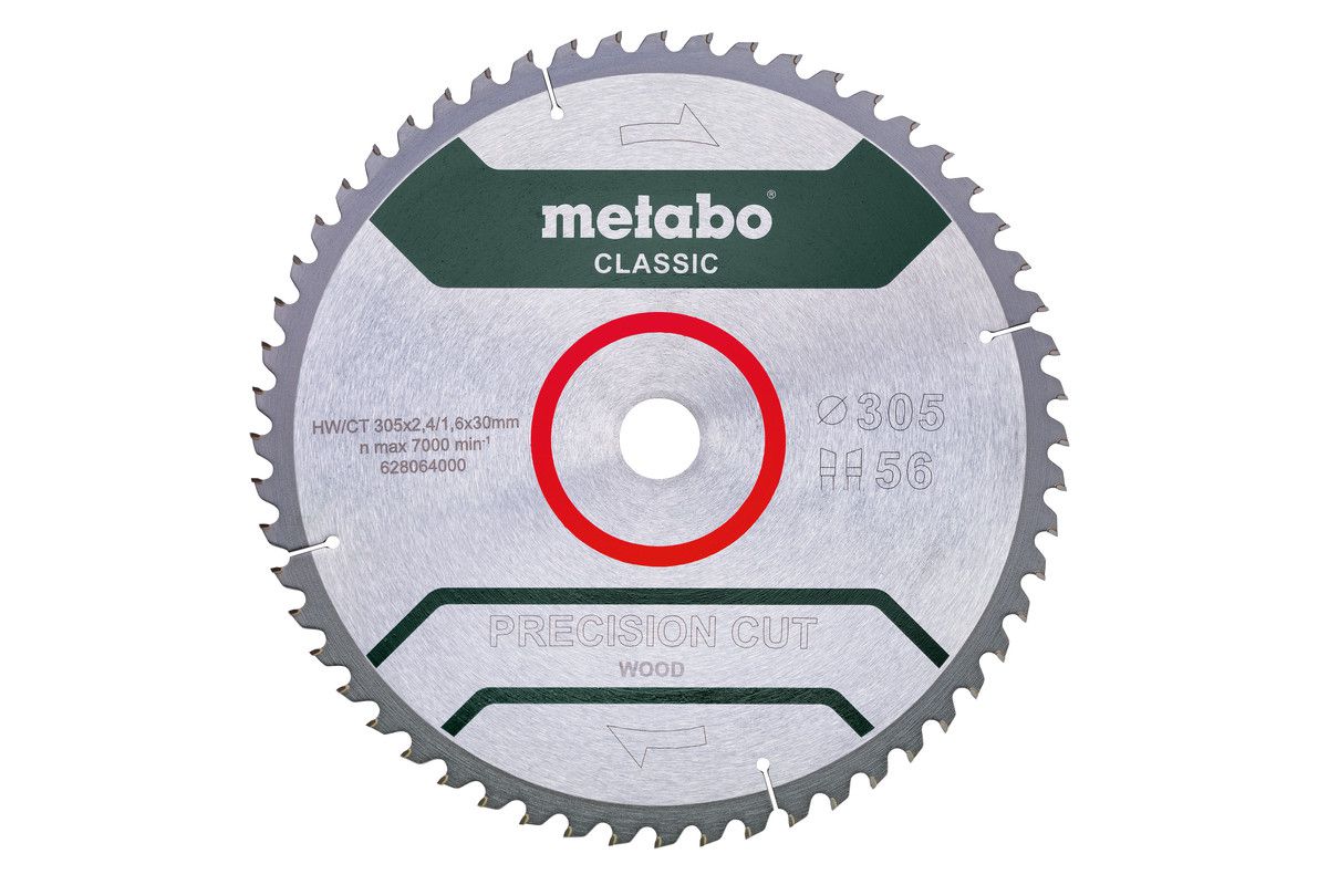 Kreissägeblatt METABO 305x30 Z56 WZ5°neg - PrecisionCut Wood-Classic