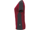 Damen-V-Shirt Co. Perf. L weinrot/anth. - 50% Baumwolle, 50% Polyester, 160 g/m²