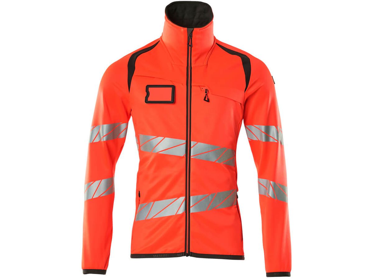 Fleecepullover mit Reissverschl. Gr. 2XL - hi-vis rot/dunkelanthrazit