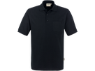 Pocket-Poloshirt Perf. Gr. XS, schwarz - 50% Baumwolle, 50% Polyester, 200 g/m²