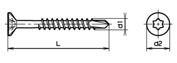 Senk-Holzbohrschrauben Torx - Verzinkt blau, RAL 9010 weiss