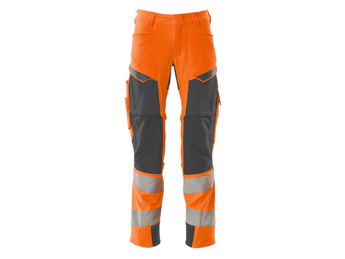 Hose mit Knietaschen, Gr. 76C46 - hi-vis orange/dunkelanthrazit