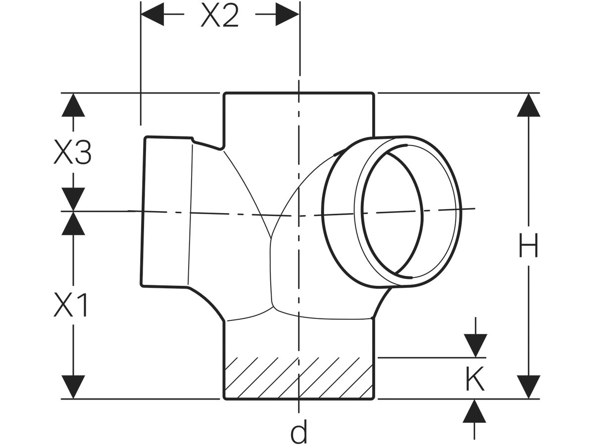 Geberit Silent Bogeneckabzweig 88.5/135° - db20, d110 mm