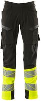 Hose mit Schenkeltaschen, Gr. 82C52 - schwarz/hi-vis gelb