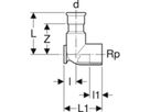 MPF-Armaturenanschlusswinkel 22-3/4" - Edelstahl 1.4401 Gas