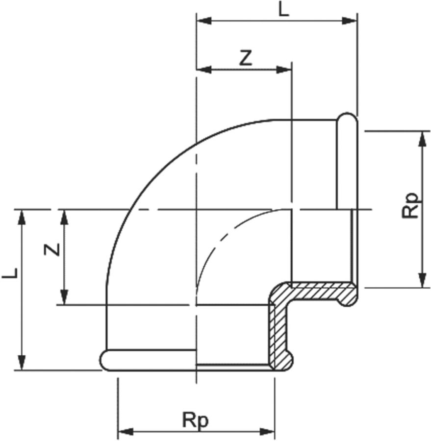 Winkel Messing 90°