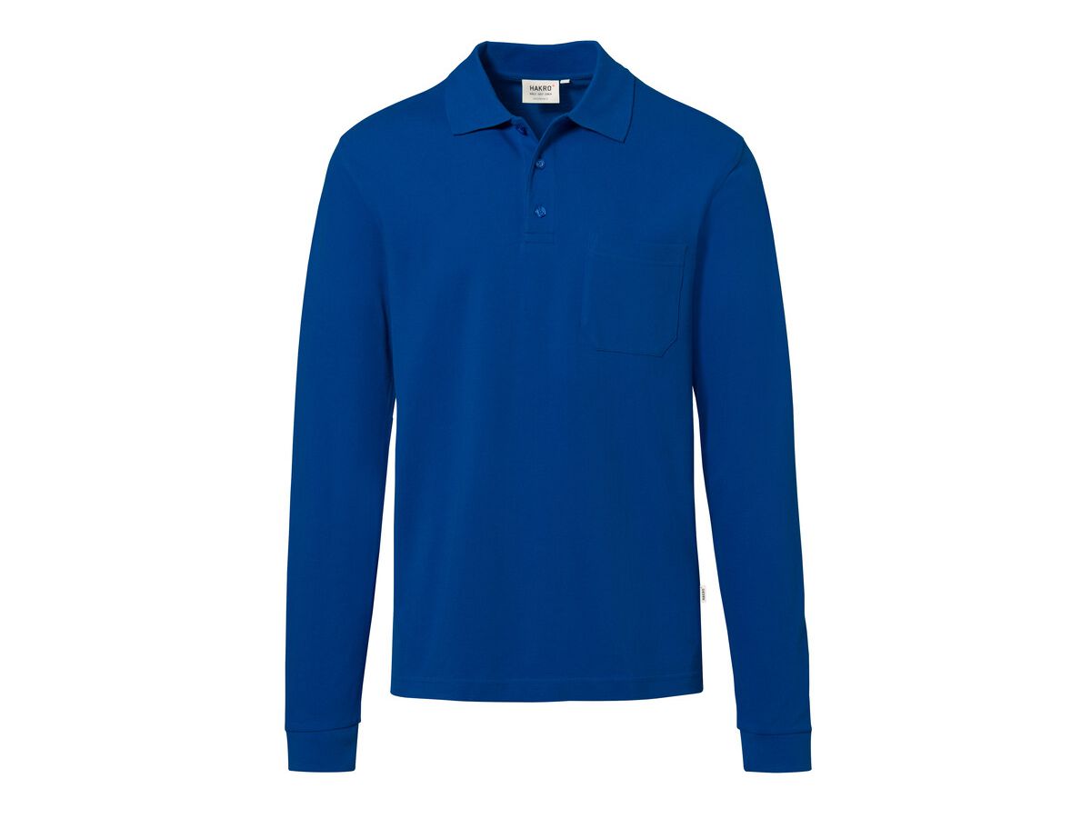 Longsleeve-Pocket-Poloshirt Top - 100% Baumwolle, 200 g/m²