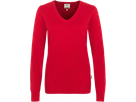 Damen-V-Pullover Prem.-Cotton 2XL rot - 100% Baumwolle