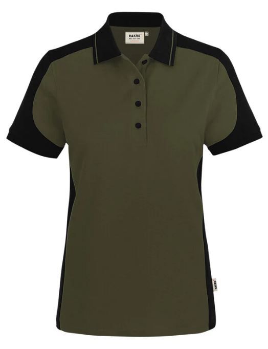 Poloshirt Mikralinar Contrast Gr. S - olive/schwarz