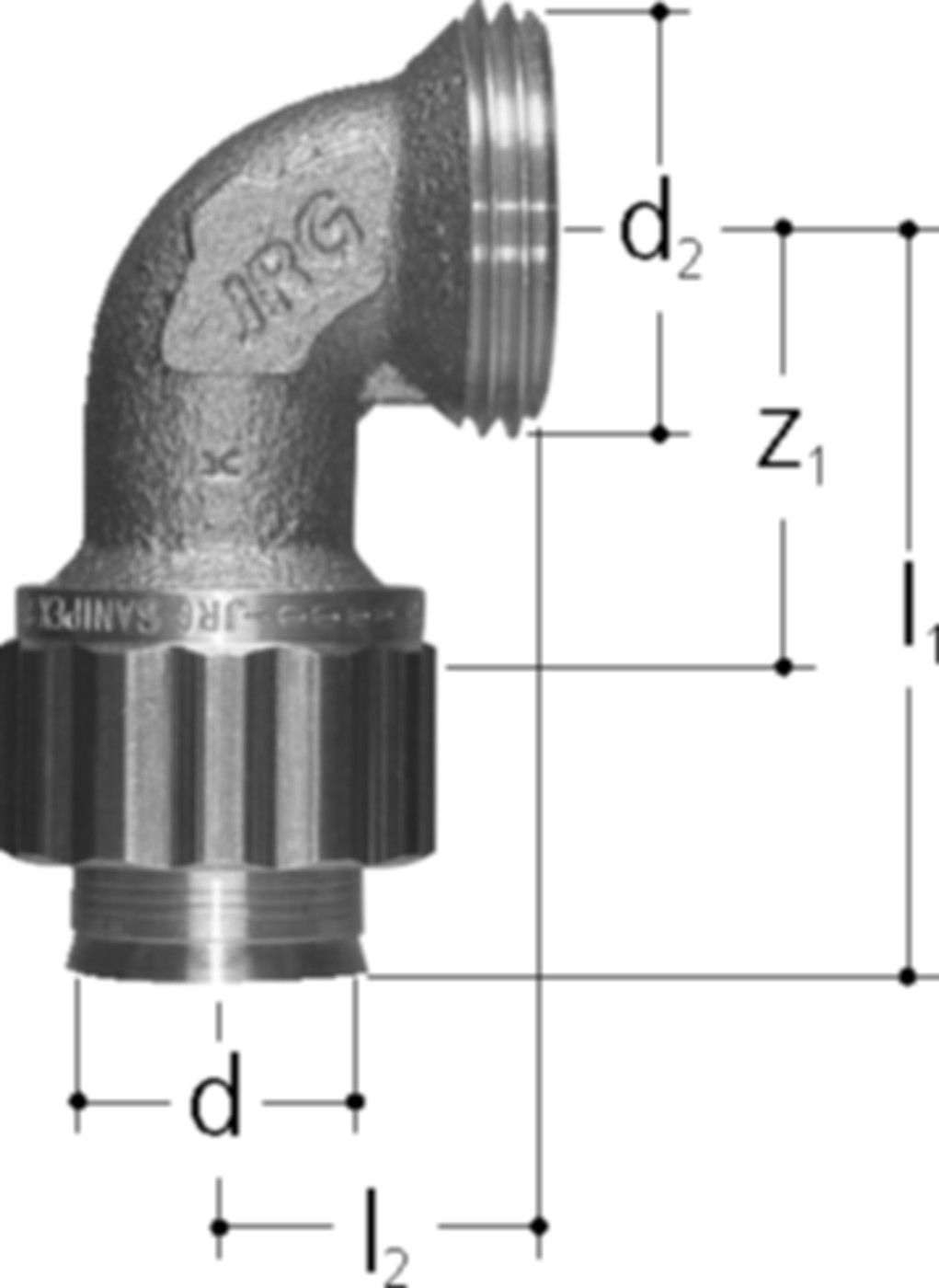 Sanipex Bogen für Verteiler 90°