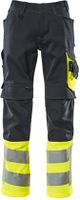 Leeds Hose mit Knietaschen, Gr. 76C46 - schwarzblau/hi-vis gelb