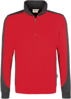 Zip-Sweatsh. Contr. Perf. 2XL rot/anth. - 50% Baumwolle, 50% Polyester