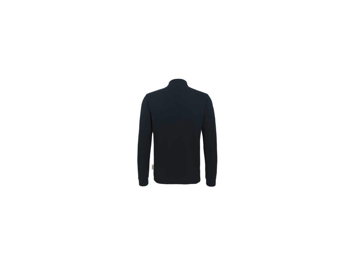 Longsleeve-Poloshirt Perf. XL schwarz - 50% Baumwolle, 50% Polyester, 220 g/m²