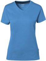Cotton Tec Damen V-Shirt, Gr. 2XL - malibublau