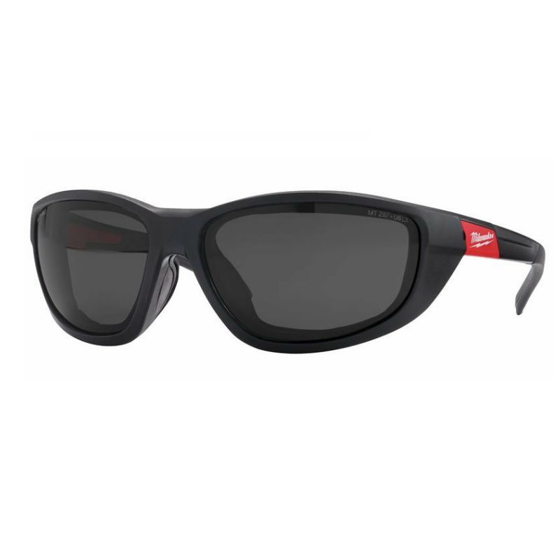 Premium Schutzbrille MILWAUKEE - getönt, mit abnehmbarer Schaumstoffaufl.