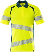 Polo-Shirt fluoreszierend, Gr. 2XLONE - hi-vis gelb/dunkelpetroleum