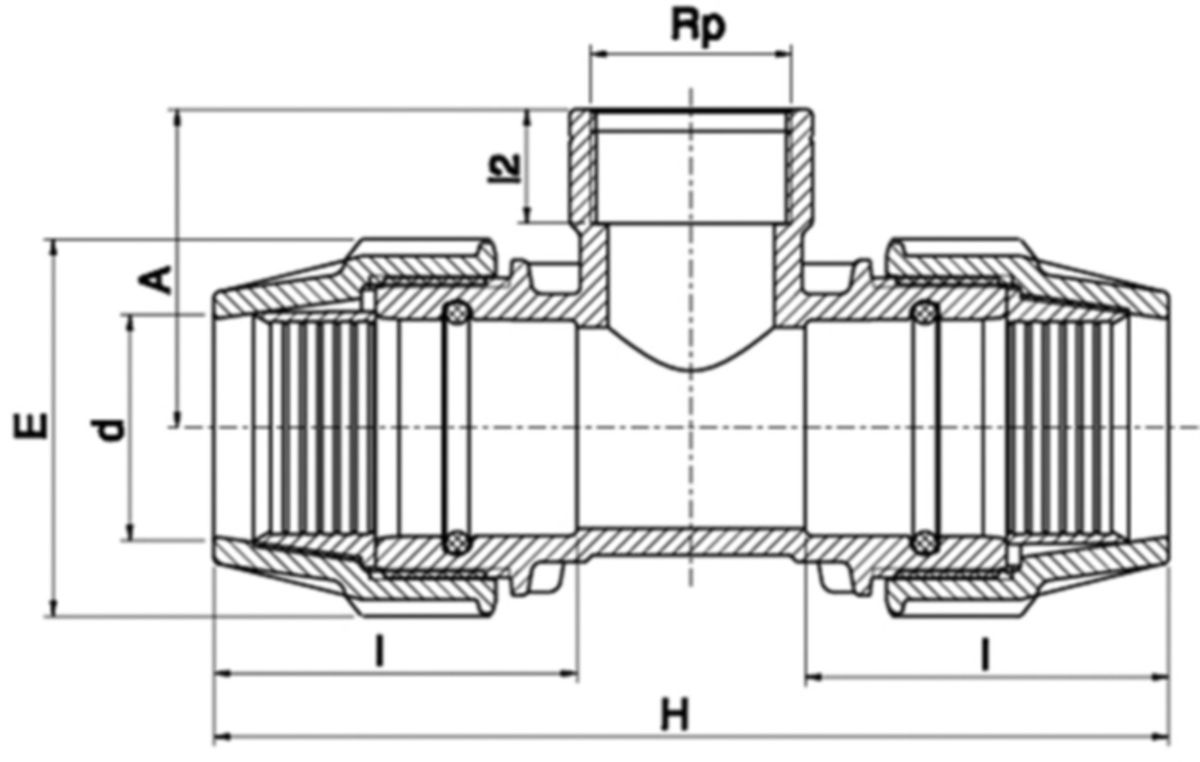 Plasson T-Verbindungsstück Abgang IG - Typ 7140