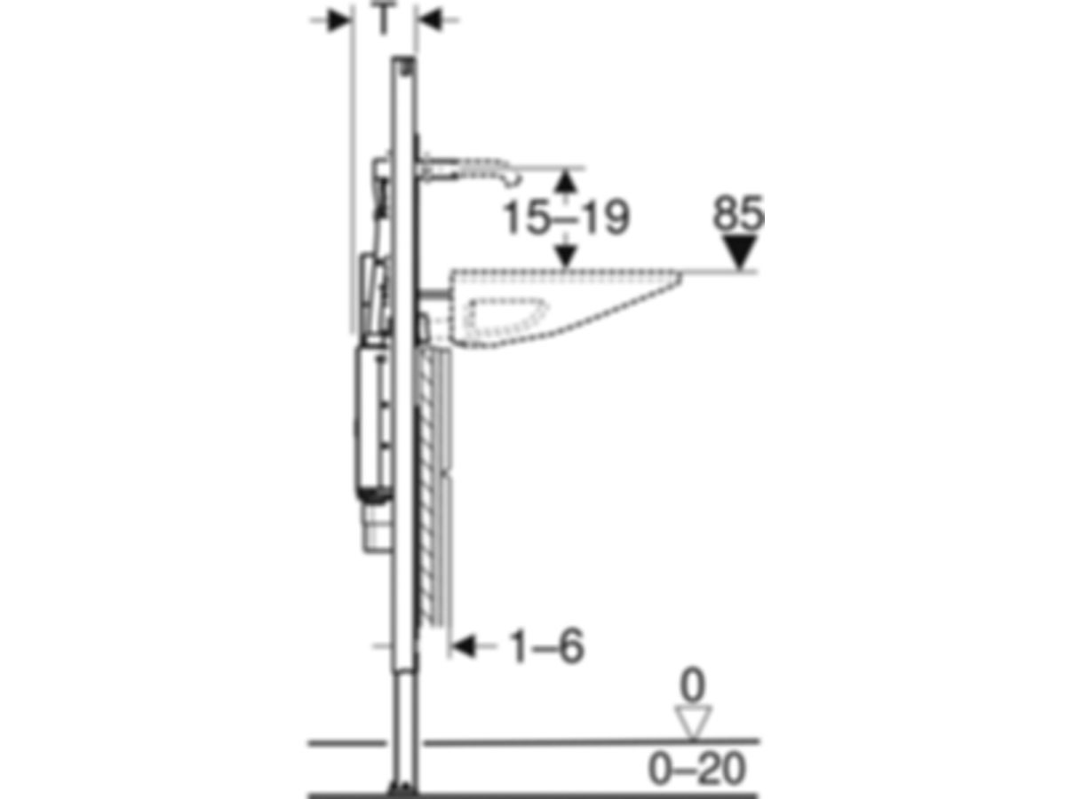 Geberit Duofix Element für ONE 125 cm - für Waschtisch und Wandarm. m. Unterputz