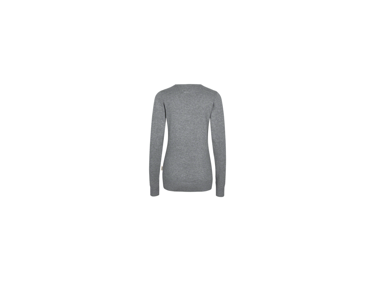 Damen-V-Pullover Prem-Cott. XL grau mel. - 100% Baumwolle