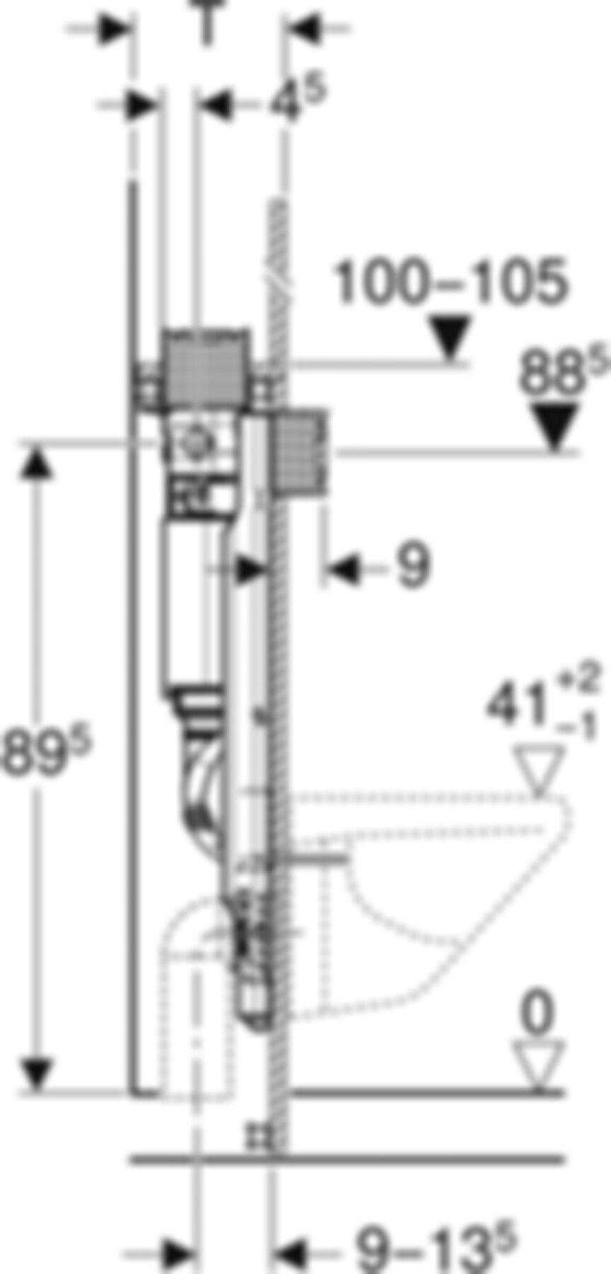 Geberit GIS-Wand-WC-Element Omega - Betätigung von oben/vorne, Typ 98