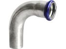 Eurotubi Bogen 90° mit Steckende Inox