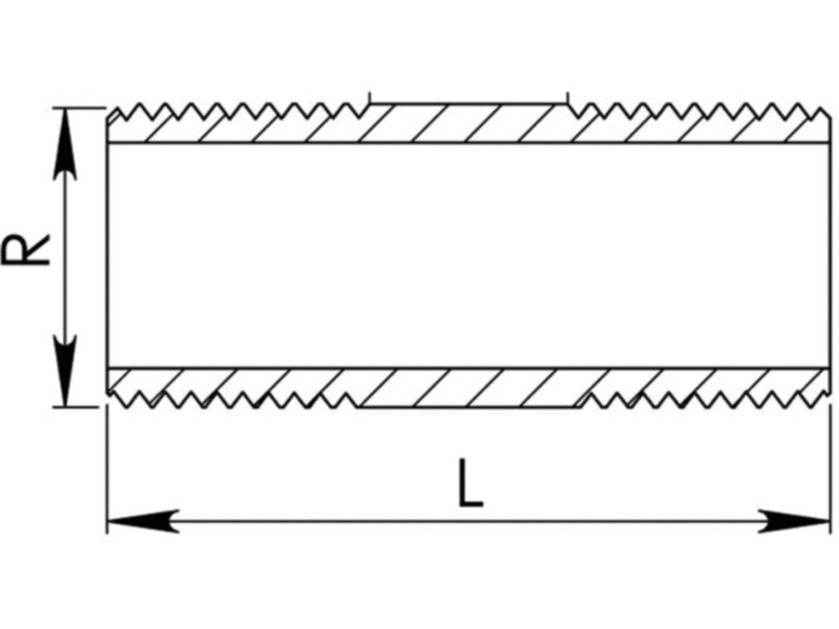 Rohrnippel +GF+ schw. Nr.530 1"-140 mm