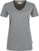 Damen-V-Shirt Perf. 2XL grau meliert - 50% Baumwolle, 50% Polyester, 160 g/m²