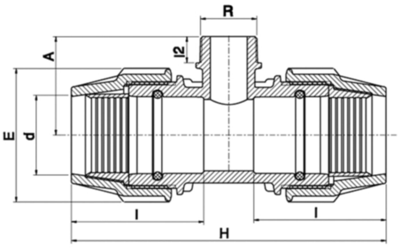 Plasson T-Verbindungsstück Abgang AG - Typ 7840