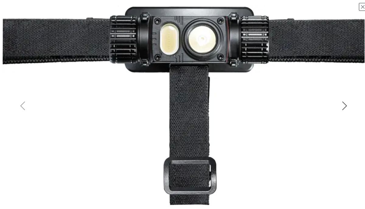 Stirn-und Taschenlampe FORTEC TACTICAL - Akku, 2500lm, 9 Std, 160 m, 3.6V 5.0Ah
