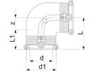 Winkel 90° PE100 S-5 SDR 11 ELGEF+ - 5 bar Gas / 16 bar Wasser