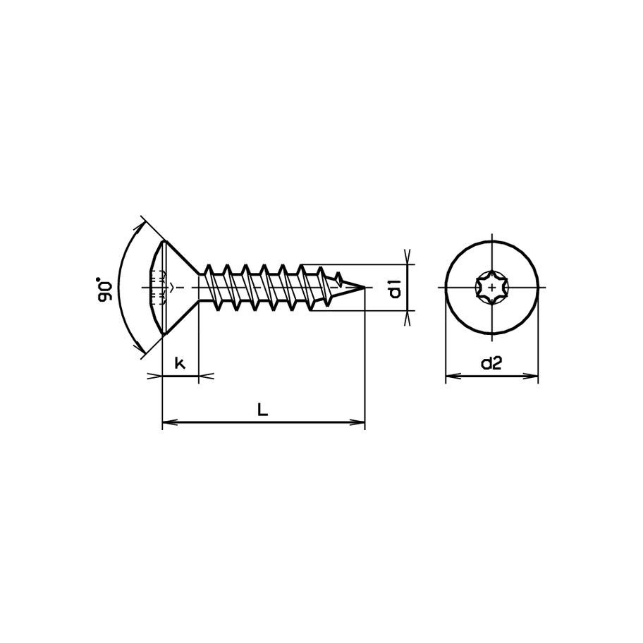 Spanplattenschrauben Linsensenkkopf - Inox A2