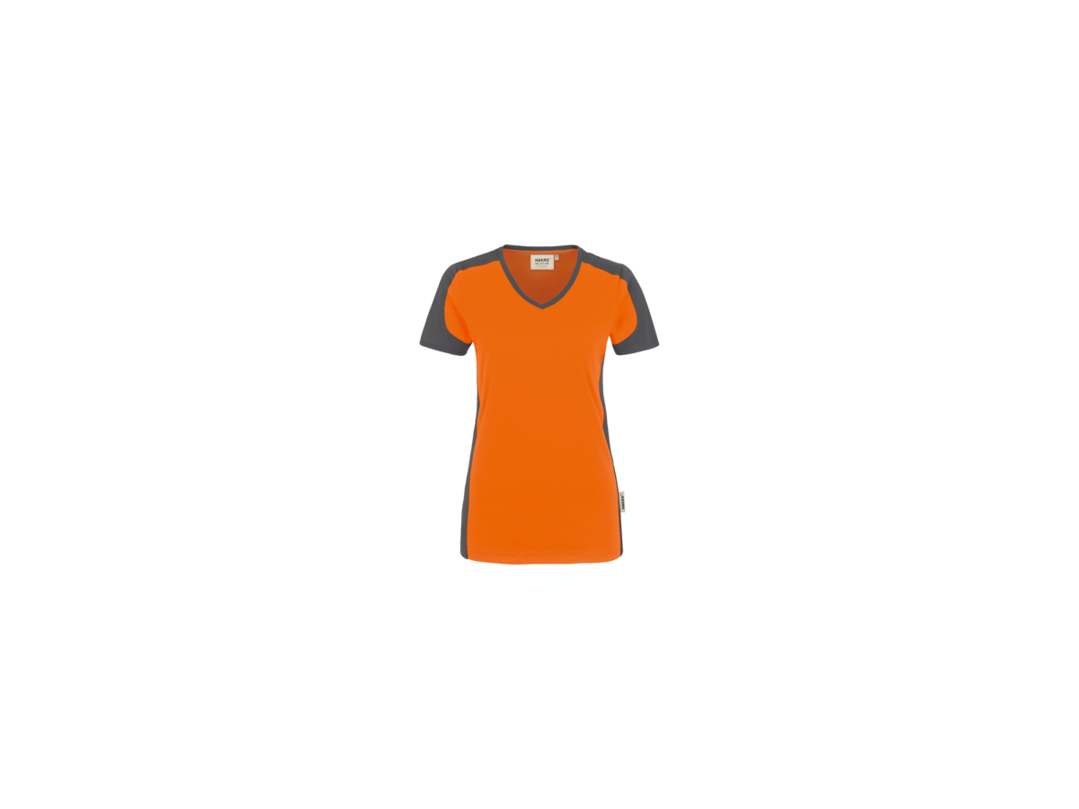 Damen-V-Shirt Co. Perf. L orange/anth. - 50% Baumwolle, 50% Polyester, 160 g/m²