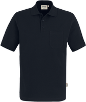 Pocket-Poloshirt Top Gr. 2XL, schwarz - 100% Baumwolle