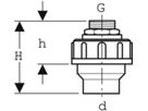 Geberit PE Stutzen mit Verschraubung - mit Messingnippel