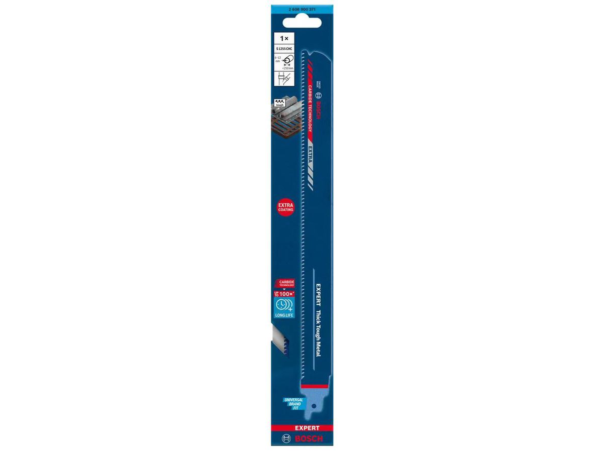 Säbelsägeblatt Bosch S 1255 CHC enduranc - EXPERT,CARBIDE Länge: 300x25x1.25mm,8TPI