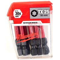 Schrauberbit Shockwave Gen II - Milwaukee TX25 / 50 mm (Pack à 10 Stk)