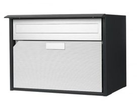 Briefkasten Alu 400 HUBER ,anthrazit - BxHxT 415x310x292, Front wellig Alu