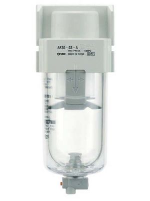 Mikrofilter G 3/8", 0.01 mµ / 240 l/min - Kunststoffbehälter, Handablass