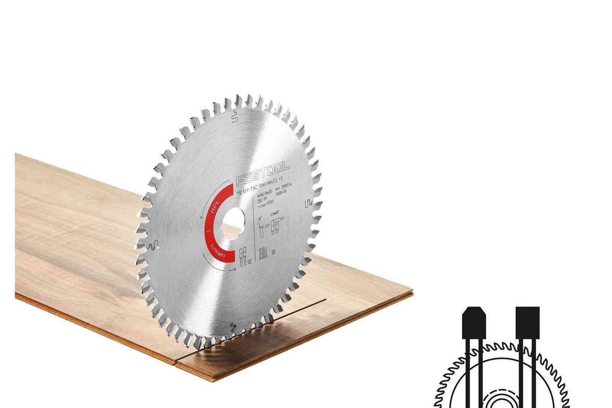 Kreissägeblatt HW 160x1.8x20 TF52 - Festool             (Laminate)