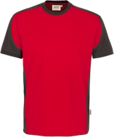 T-Shirt Contrast Perf. 2XL rot/anthrazit - 50% Baumwolle, 50% Polyester