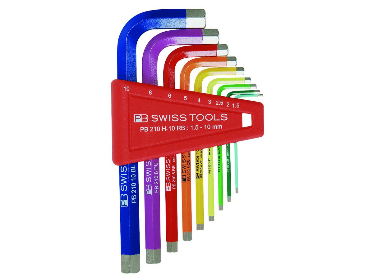 Inbusschlüssel-Satz PB 210H RB - farbig pulverbeschichtet