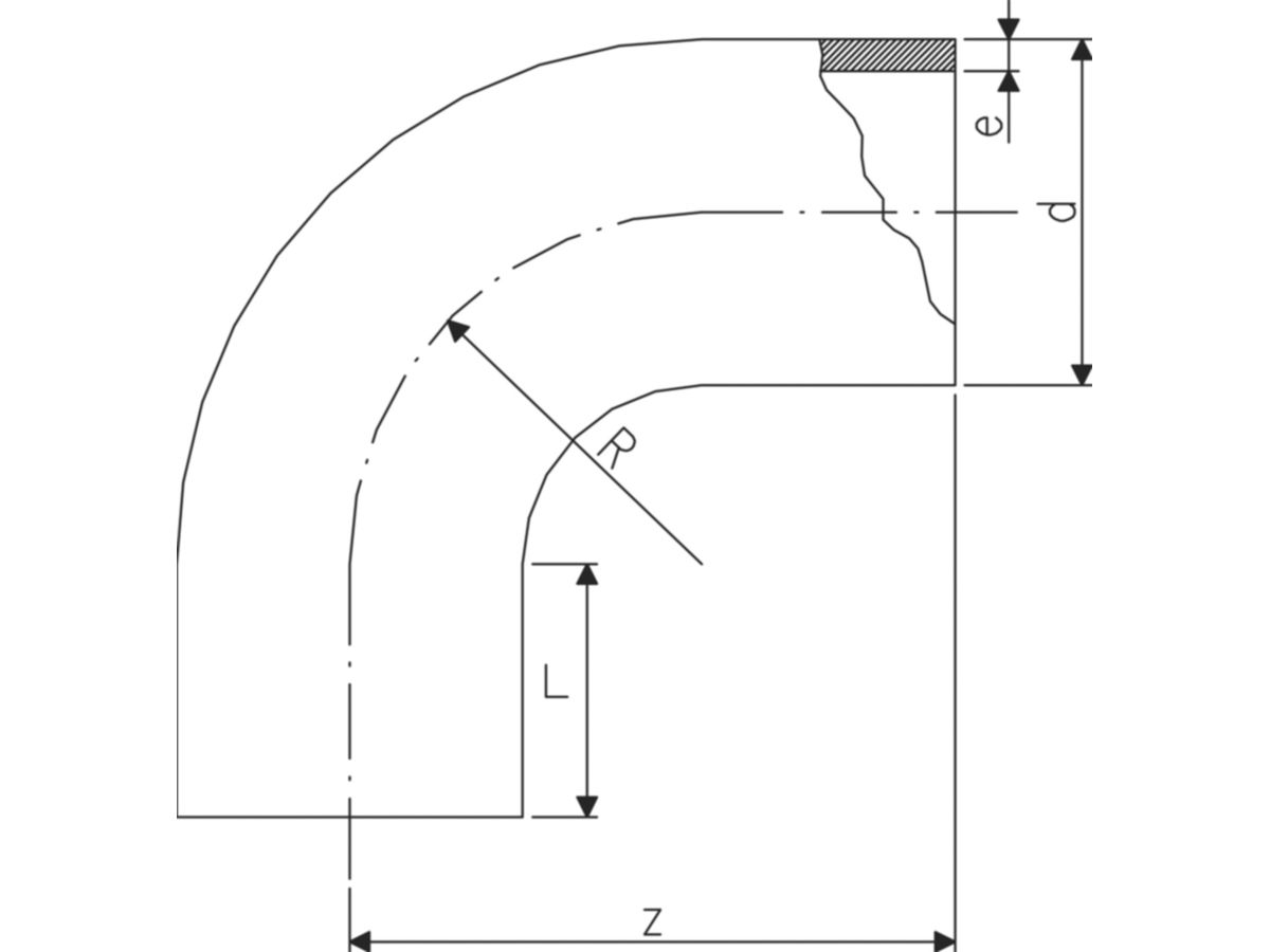 Bogen HDPE PE100 90° S-5 125 mm - 753001015