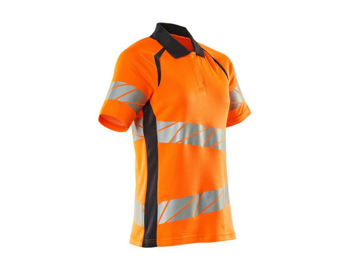 Polo-Shirt, Damenpassform, Gr. M ONE - hi-vis orange/schwarzblau, 50%PES/50%BW