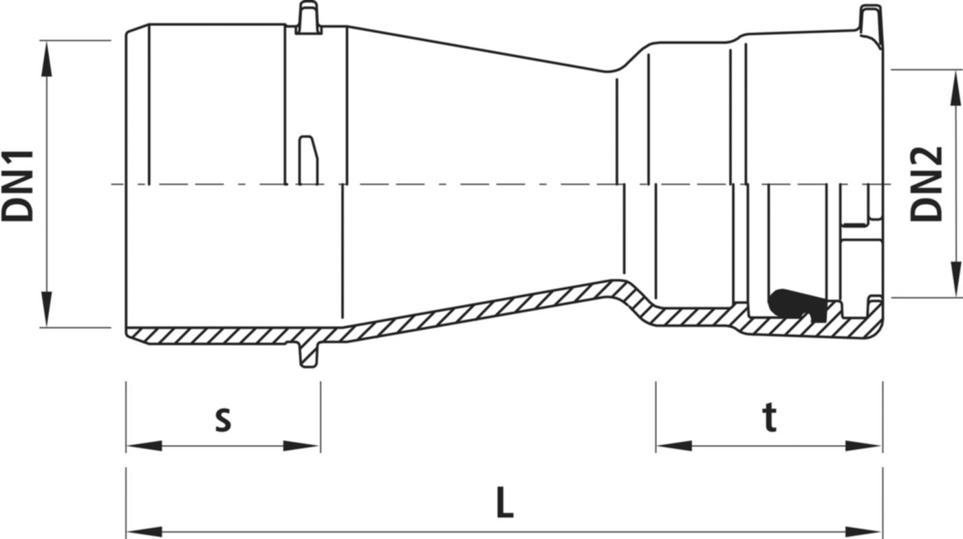 Spitzend/Steckmuffen-Reduktion Hawle - BAIO
