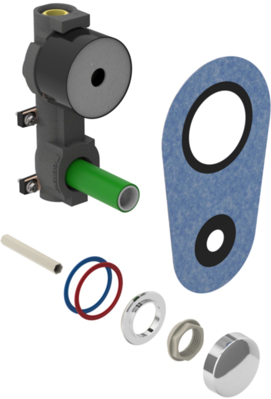 Geberit Wasserzählerstrecke Rp 3/4" - mit Unterputzabsperrventil JRG LegioStop