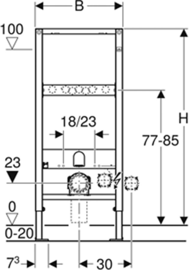 Geberit Duofix-Wand-WC-Element - Typ 112, für Zweistückanlagen