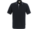 Poloshirt Casual Gr. L, schwarz/silber - 100% Baumwolle