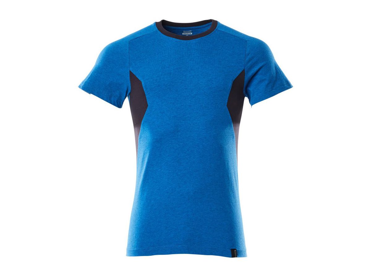 T-Shirt moderne passform Gr. M ONE - azurblau/schwarzblau, 100% CO