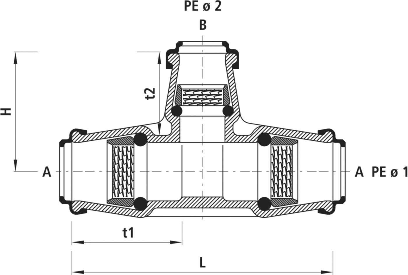 Steckfitting-T-Stück Hawle