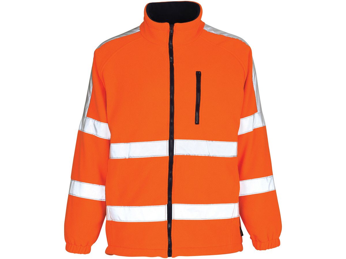 Salzburg Fleecejacke orange / Gr. L - 100 % Polyester, winddicht m. Futter